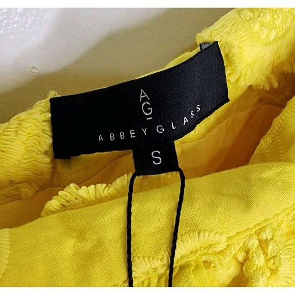 Abbey Glass Sutton Lace 3D Floral Ruffle One Shoulder Midi Dress Size Small NWT - Picture 3 of 5